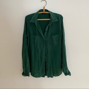 COPY - Club Monaco emerald green silk shirt